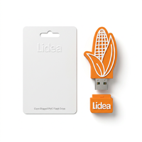 Clé USB en caoutchouc souple PVC en forme de maïs 4 Go Orange avec logo personnalisé et porte-clés de stockage