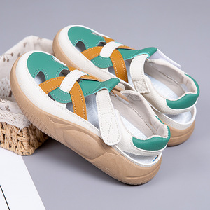 2026 Hot Sale Women's Velcro Sports <b>Sandals</b> Summer Hollow Breathable Thick Bottom Casual White Shoes Soft Sole - Product Image 1