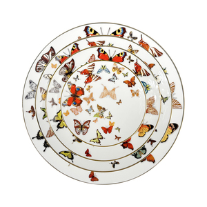 Platos de Cerámica con Diseño de Mariposas, Platos de Lujo para Restaurante, Platos Negros, Vajilla de Porcelana, Cerámica Dorada - Product Image 1