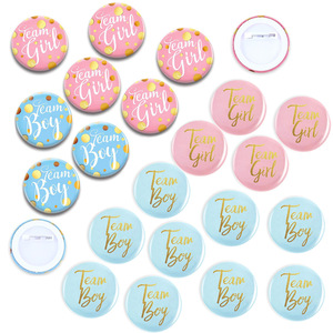 En gros Badges, Broches et Épingles Souvenirs Ronds Roses et Bleus pour Fête de Révélation du Sexe du Bébé - Product Image 1