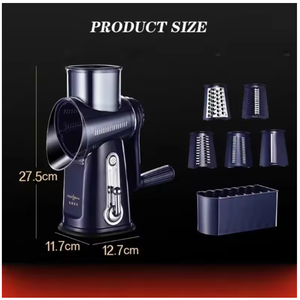 Máy thái rau đa năng, máy cắt rau củ bằng thép không gỉ, máy bào phô mai xoay tay có tay cầm, máy bào rau củ - Product Image 2