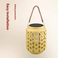 Lampe d'éclairage LED portable d'extérieur Lustre à flamme chaude avec motif papillon pour décoration de cour Lampe solaire de camping