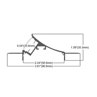 96.9x35.3MM pour barres de plafond, boîtier en Alu, canal d'extrusion, PC, PMMA, couverture, plâtre pour cloisons sèches, profilé en aluminium de gypse