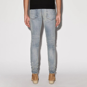 <span class=keywords><strong>Jeans</strong></span> <span class=keywords><strong>Skinny</strong></span> Strappati Casual Personalizzati OEM per <span class=keywords><strong>Uomo</strong></span>, <span class=keywords><strong>Jeans</strong></span> in Denim Strappati e Patchwork, Modello Affusolato - Product Image 4