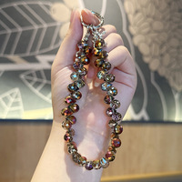Porte-clés en cristal perlé, accessoires féminins exquis haut de gamme, pendentif DIY pour couple, décoration suspendue