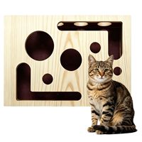 Boîte de jeu labyrinthe en bois pour chat, jeu de puzzle interactif avec balle, jouet d'intérieur pour l'auto-entretenement, soulage l'ennui et le stress