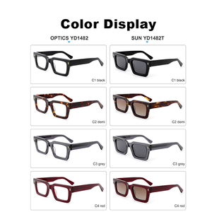 뜨거운 판매 럭셔리 두꺼운 사각형 빈티지 패션 프레임 광학 안티 블루 하이 퀄리티 아세테이트 안경 독서를 위해 편광 - Product Image 3