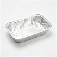 Boîte à lunch rectangulaire en aluminium jetable, résistante au four, pour emporter, emballage alimentaire en aluminium
