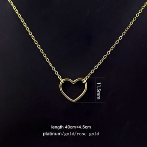 Kalung Liontin Hati Berongga Klasik Perhiasan Perak Sterling 925 Kalung Choker untuk Hari Valentine - Product Image 5