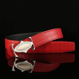 Men's formal crocodile leather <b>belt</b> luxurious handmade diamond studded steel <b>buckle</b> high-quality high-end <b>belt</b> - Product Image 3