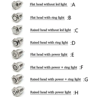 Bouton poussoir métallique ON/OFF avec connecteur et LED, 8mm/10mm/12mm/16mm/19mm/22mm/25mm/28mm/30mm, fabriqué en Chine