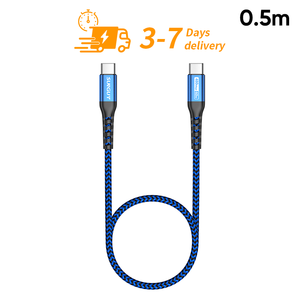Ready to Ship SUNGUY 0.5m Nylon Braided CE Certified <b>USB</b> C <b>Cable</b> 60W Fast Charging Data <b>Cable</b> Custom <b>USB</b> <b>Cable</b> - Product Image 1