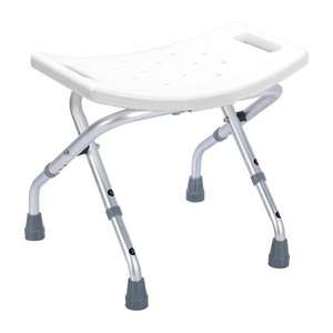 Chaise de douche pliable Runshengkang en alliage d'aluminium, 3 niveaux de hauteur réglables, avec pieds en caoutchouc antidérapants pour personnes âgées et handicapées - Product Image 2