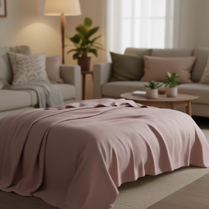 Coperta rettangolare in tessuto tinta unita per uso domestico quattro stagioni - Product Image 2