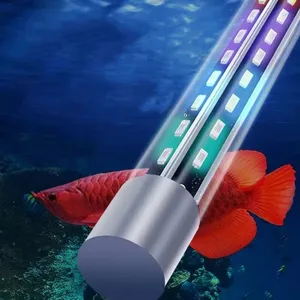 Personalizado tres colores 240 grados LED acuario pecera luces aluminio Shell pequeño tanque LED acuario Luz