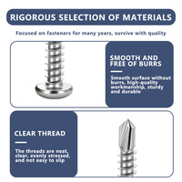 304 Stainless Steel Metric Phillips Round Head Self-Tapping Screw Cross Drilling Fastener