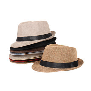 Sombrero de paja de Panamá de moda al por mayor, gorra de verano para playa, sombrero vaquero unisex de ala ancha estilo gangster - Product Image 2