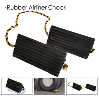 Cale de roue robuste en caoutchouc noir Nanyang avec corde de maintien réfléchissante jaune et noire pour camping-car, remorque, avion