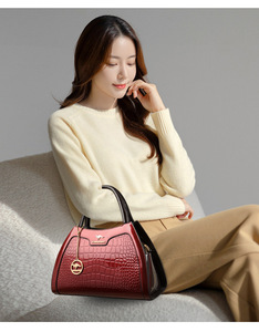 Bolso de Mano de PU Brillante para Mujer, Bolso Tipo Cubo, Nuevo Bolso de Hombro Cruzado con Patrón de PU, Bolso Tote para Mujer - Product Image 2