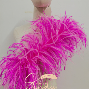 Boa en Plumes d'Autruche Teintées 6 Plis de Grande Qualité 15-18cm, Vente en Gros Usine, Couleurs Assorties pour Mariages, Fêtes, Spectacles et Scènes - Product Image 4