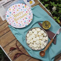 Assiettes jetables à pois extra épaisses, imprimées UV, écologiques, très demandées pour la décoration de table de fête, robustes et durables
