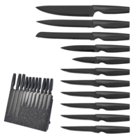 Ensemble de couteaux de cuisine en acier inoxydable 7 pièces, très vendu, couteau de chef, couteau à steak, Santoku avec manche en PP