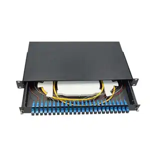 Kualitas Yang Baik dan Harga 19 ''1U ODF 24 Port SC UPC Patch Panel Distribusi Kotak Terminal