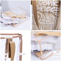 Sac à main d'été en PU transparent style jeune, grand format, anti-adhérent, pour femme, à porter à l'épaule, idéal pour la plage