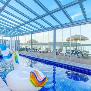 Sistema <span class=keywords><strong>de</strong></span> vidrio sin marco Puerta <span class=keywords><strong>de</strong></span> partición deslizante plegable Terraza sin marco Pantallas <span class=keywords><strong>de</strong></span> balcón Cajas <span class=keywords><strong>de</strong></span> vidrio al aire libre - Product Image 6