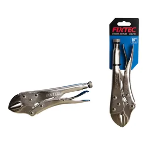 FIXTEC 10'' Tool Curved Jaw Locking Pliers Carbon Steel Vise Grips Hardened Milled Jaws for Maximum Grip