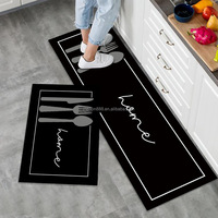 Ensemble de tapis de cuisine modernes à motifs floraux, 2 pièces, extra épais, lavables, antidérapants, imperméables, avec envers en PVC, fabriqués à la machine, en mousse