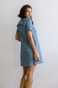 Abito Mini in Denim <span class=keywords><strong>Leopardato</strong></span> da Donna 2026, <span class=keywords><strong>Vestito</strong></span> Estivo a Maniche Corte in Jeans, Abito Babydoll con Colletto Blu Navy, <span class=keywords><strong>Vestito</strong></span> in Denim a Linea A - Product Image 2