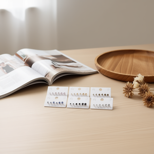 Orecchini a lobo Nellcam con cristalli da 4mm, 5mm, 6mm, set regalo minimalista di gioielli da donna - Product Image 3