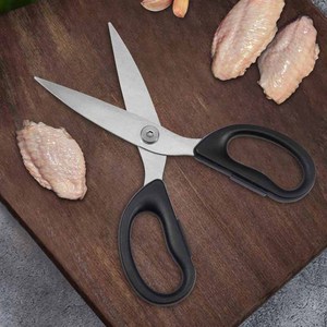 Stainless Steel <b>Kitchen</b> <b>Scissors</b> Straight Head Black Handle For Food Cutting Home Use - Product Image 3