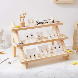 Estante <span class=keywords><strong>de</strong></span> Exhibición <span class=keywords><strong>de</strong></span> Madera Sólida Natural <span class=keywords><strong>de</strong></span> Tres Niveles, Ajustable y Fácil <span class=keywords><strong>de</strong></span> Montar, con Ranuras Pre-cortadas <span class=keywords><strong>para</strong></span> Exhibición, <span class=keywords><strong>de</strong></span> Primera Calidad - Product Image 5