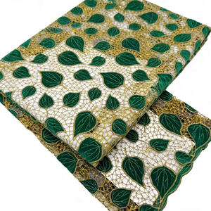 Tela de Encaje Floral de <span class=keywords><strong>Terciopelo</strong></span> Ecológica de Alta Calidad para Bodas Africanas, Tul Bordado 100% Poliéster - Product Image 4