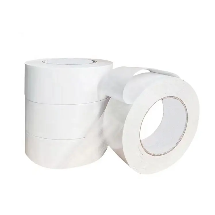 安価な防水ベースの粘着紙両面ティッシュテープ工業用国内用不織布コットンテープ