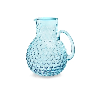 Carafe en verre bleu bulle 2,3 L pour servir l'eau, vaisselle de bar - Product Image 1