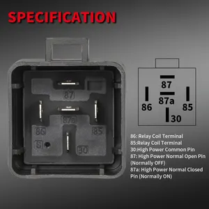 DaierTek 12V 40AMP Heavy Duty 5 Pin Waterproof SPDT Auto Relay With Harness Car Relay Socket 14AWG Relay Kit For Car