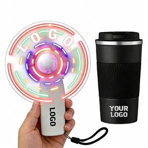 พัดลมมือถือไฟ LED ขนาดเล็ก พิมพ์โลโก้ข้อความตามสั่ง ขายส่ง สำหรับใช้ในบ้าน สำนักงาน งานแต่งงาน ธุรกิจ งานอีเว้นท์ ของขวัญส่งเสริมการขาย - Product Image 1