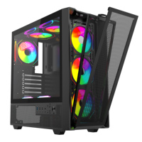Gabinete para Computadora de Juegos con Paneles Laterales de Vidrio Templado y Malla Metálica ABS, RGB, 24 Años de Experiencia en Fabricación, Gran Venta
