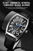 Montre à quartz pour homme, best-seller, forme tonneau, personnalisée, grand affichage numérique, bracelet confortable, décontractée, étanche, calendrier
