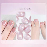 Stylo Gel Constructeur 7-en-1 pour Ongles, Gel Magnétique Effet Œil de Chat Mat et Pailleté, Couleur Unie, Application en une seule étape, UV LED, Soak Off, pour Salons de Manucure Professionnels