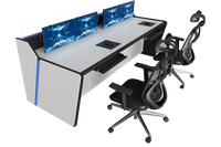 Bureau de console personnalisable pour salle de contrôle de diffusion et de sécurité – Durable, écologique, hauteur réglable, moderne