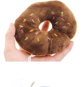 יצרן סיטונאי 13Cm סופגניות קרם כעכים חמוד חיות מחמד ללעוס כותנה קטיפה לשחק כלב צעצועים ללעוס חורק קוואק סאונד לחיות מחמד צעצוע - Product Image 4