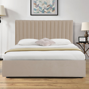 <span class=keywords><strong>Lit</strong></span> Queen Size en bois MDF moderne <span class=keywords><strong>de</strong></span> luxe <span class=keywords><strong>l</strong></span>éger, avec rangement pneumatique en velours, fabriqué en usine pour <span class=keywords><strong>le</strong></span> commerce extérieur 2026 - Product Image 2