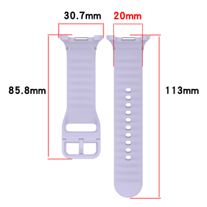 Correa de silicona Solf para Samsung Galaxy Watch <span class=keywords><strong>8</strong></span> con línea de encuadernación del mismo color, correa de reloj de silicona transpirable, Correa de goma - Product Image 4