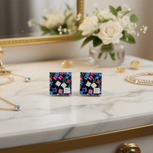 Pendientes de Cristal Blanco Citygirl E604 con Engaste Geométrico, Joyería de Lujo para Uso Diario de Mujer - Product Image 2