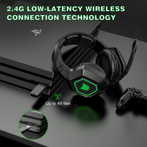 Audífonos para Juegos <span class=keywords><strong>ONIKUMA</strong></span> <span class=keywords><strong>K10</strong></span> con Cable e Inalámbricos de 2.4G, Luz Verde, Auriculares Gamer para PS4 PRO - Product Image 3