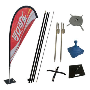 Nhà Máy quảng cáo Giọt Nước Mắt thả bay cờ tùy chỉnh bãi biển Cờ biểu ngữ & Hiển thị phụ kiện với cực cơ sở Spike đứng - Product Image 2